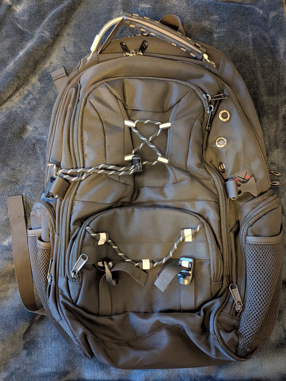Black Women's Everyday Backpack with Multiple Pockets